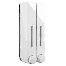 (double white) 3 Chamber Water-resistant Wall Mount Soap And Shower Dispenser Hand Foam Dispenser Home Hotel Bathroom