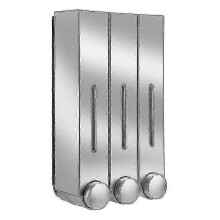 (triple silver) 3 Chamber Water-resistant Wall Mount Soap And Shower Dispenser Hand Foam Dispenser Home Hotel Bathroom