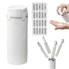 (white) 4 in 1 Travel Portable Dispenser Set Leak Proof 4 Bottles 30ml for Toiletries Label