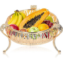 Metal Round Fruit Baskets, Modern Fruit Bowl for Fruit, Vegetable Storage 21x 21x 3.5cm - DD0