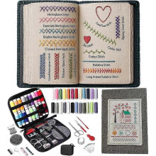 Upgraded Embroidery Stitch Book Kit,106 Patterns with Tools & Tutorials, 86 PCS Beginner Embroidery Kit,for DIY Craft