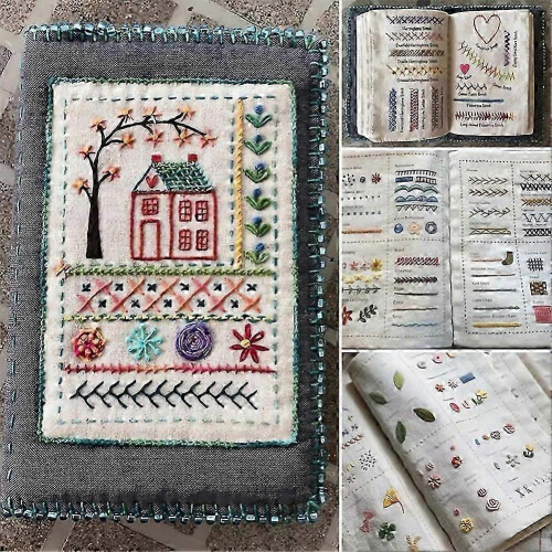 Upgraded Embroidery Stitch Book Kit,106 Patterns with Tools & Tutorials, 86 PCS Beginner Embroidery Kit,for DIY Craft 2
