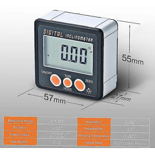 Digital Inclinometer, 0-360, Magnetic Base - DD 1