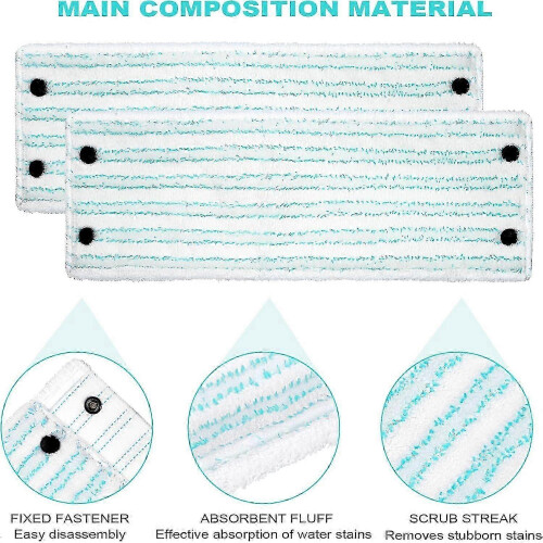 Microfibre Mop Head Replacement Covers, 4 Pcs for Leifheit System Mop Flat Replacement Head ,42 CM, Reusable Mop Pads 2