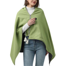 (Green) Mother's Day Gifts Portable Electric Heated Shawl Wrap for Women - Soft, Fast Heating, Three Temp Settings, Indoor/Outdoor