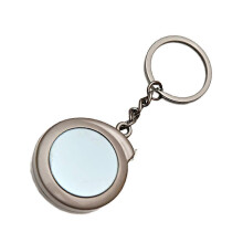 (Black) Metal Case Small Steel Tape Measure Measuring Tape with Keyring for Portable Use in Multiple Setting Silver