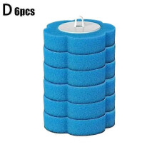(6pcs blue) Disposable Toilet Brush Set Toilet Bowl Cleaning System Cleaners with Refills