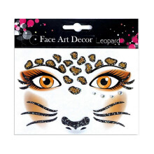 (leopard) Blingbling Temporary Makeup Stickers Crystal Glittered Stickers Festival Holiday Costumes Blingbling Face Jewels Animal