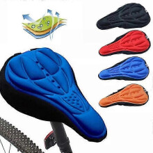 (Black) Thickened Extra Comfort Ultra Soft 3D Pad Breathable Abrasion Bike Seat Cushion Saddle Cover Bicycle Accessory