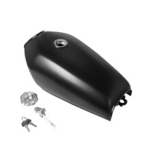 (2) Black Motorcycle Universal 9l Gas Tank Cafe Racer Vintage Fuel Tank With Cap Switch For Honda Cg125 Cg125s Cg250
