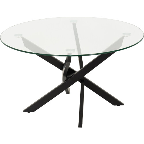 Seconique Sheldon Round Coffee Table Clear Glass/Black 1