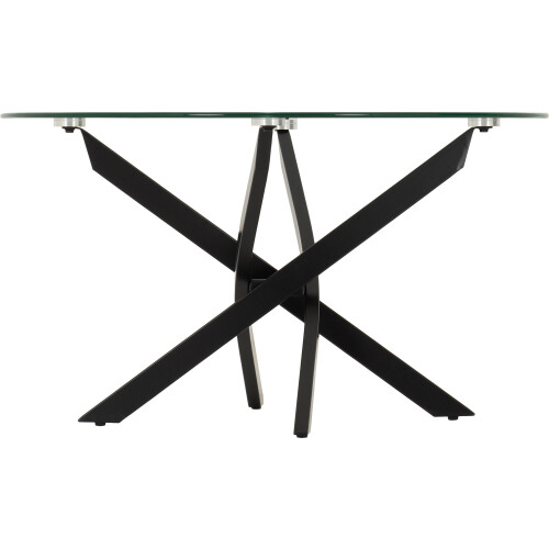 Seconique Sheldon Round Coffee Table Clear Glass/Black 2