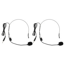 2Pièces Microphone Casque Noir Plastique Fer Pour Amplificateur