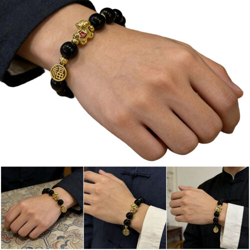 Attractive Resin Bead Bracelet Suitable for Various-Black 2