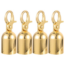 Durable Stainless Steel Rope End Hooks Golden For Barrier 4pcs