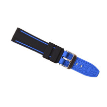 20mm silicone watch band replacement strap blue black