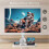 (EU plug) 360 Degree Portable 4K Projector Smart Home Theater Projector with Android 11, Multi-Device Connectivity, and Remote Control 4