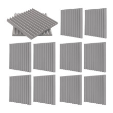 12 Pack Self-Adhesive Acoustic Panels, Sound Proof Foam Panels, High Density Soundproofing Wall Panels for Home (Grey)