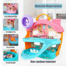 (home no box) Play House Hamster in a house Kitchen play set Ice cream Children Toy Electric mouse Racing Track Games Kids Toys for Girls Gift