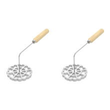 2X Bunuelos Mold with Wooden Handle,Aluminum Bunuelos Cookie Maker Mold,Detachable Rosette Maker Rosette Timbale Iron