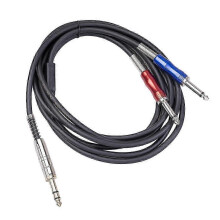 BLS0201-30 Stereo 6.35mm Male to Dual Mono 6.35mm Audio Cable, Length:3m