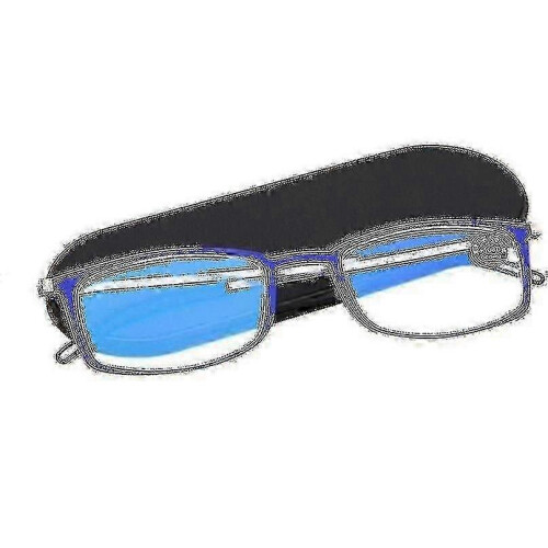 (2, Blue) Ultra Thin Reading Glasses For Men Women Hyperopia Anti Blue Light Magnify
