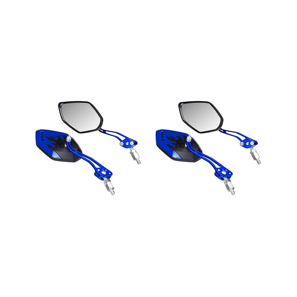 4Pcs Universal Rearview Mirrors 360 Degree Rotation Motorcycle Motorbike Scooter Side Mirrors 8 / 10Mm + Black 4711429002914