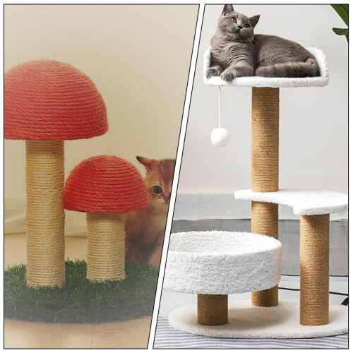 Griffoir Chats Intérieur Bois Durable Marron 2