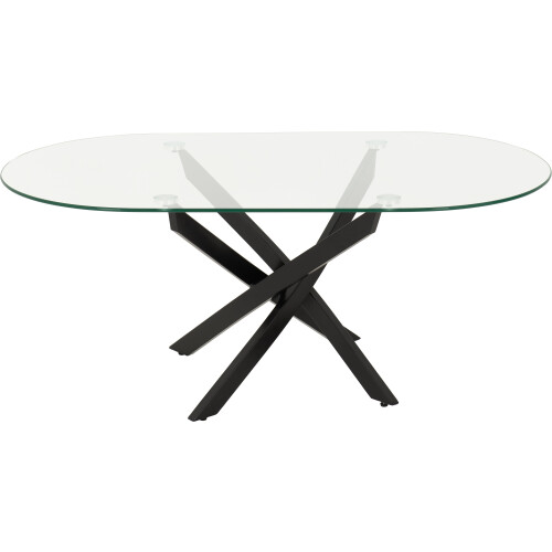Seconique Sheldon Oval Coffee Table - Clear Glass/Black