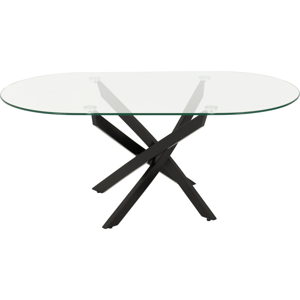 Seconique Sheldon Oval Coffee Table - Clear Glass/Black Not,Specified