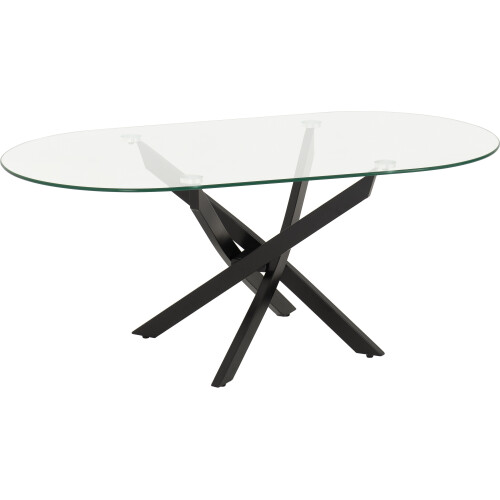 Seconique Sheldon Oval Coffee Table - Clear Glass/Black 1