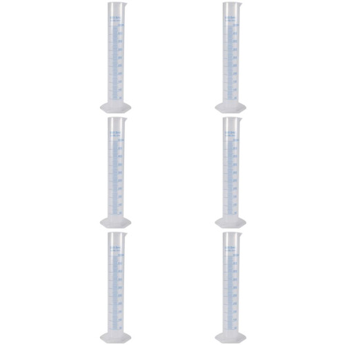 6X 500 Ml Plastic Transparent Graduated Tube.