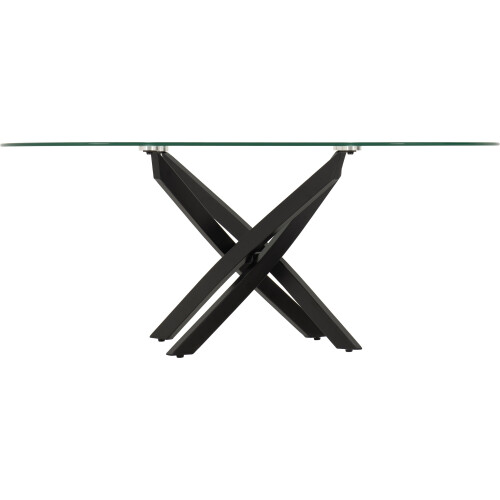 Seconique Sheldon Oval Coffee Table - Clear Glass/Black 2