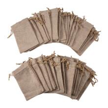 40 Pieces Burlap Bags with Drawstring, 13cmx10cm Burlap Drawstring Gift Bag Jewelry Pouches for Wedding and Party Favors, DIY , Presents,