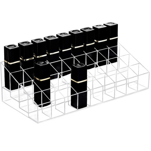 5X 36 Grid Transparent Acrylic Lipstick Storage Rack Cosmetic Display Rack 2
