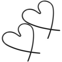 2Pcs Metal Heart Wire Wall Art Black Iron Hanging Decor Indoor Outdoor