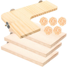 1Set Pet Wood Platform Climbing Board Beige Safe Chew Toy