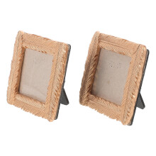 2Pcs Gold Frames Resin Small Photo Frame Set Elegant Multi-Color