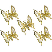 5Pcs Golden Butterfly Hair Clips Metal Barrettes for Women Daily Wear