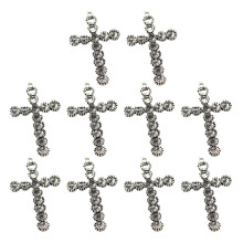 10Pcs Silver Alloy Cross Pendant Charms DIY Jewelry Making Accessories