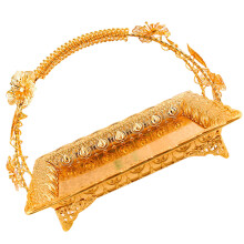 Golden European Style Alloy Snack Storage Basket for Living Room