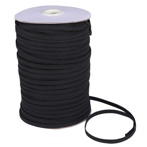 1 Roll Sewing Elastic Bands Black Polyester Gift Giving Flat