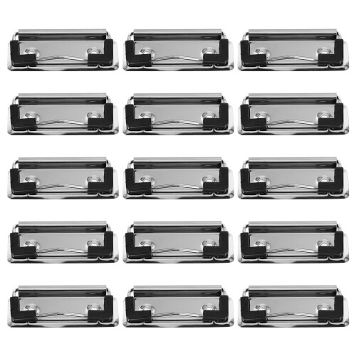 15Pcs Mountable Metal Clipboard Clips Spring-Loaded For School