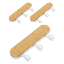 6Pcs Wall Coat Rack: Adhesive Wooden Hook Rail For Coats Hats Keys