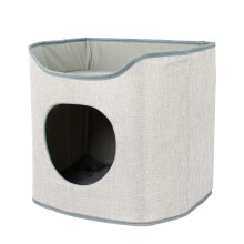 Cat Beds Grey Plush Minimalist Cat Tree 1pcs