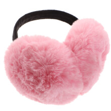 Pink Winter Ear Warmers Hairband Soft Plush Folding Ear Muffs
