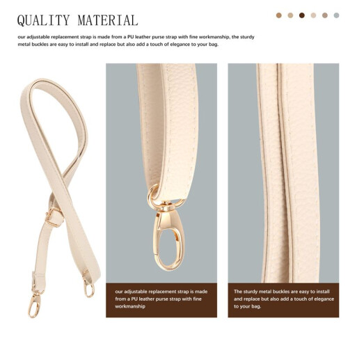 DIY Replacement Leather Bag Shoulder Strap Handle  Body Adjustable 140*2cm, Beige 2
