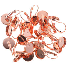 Unbranded 20 Pcs Blank Tray Blank Earrings' Tray 2.5x1.2cm Rose Gold