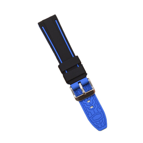 20mm silicone watch band replacement strap blue black 1