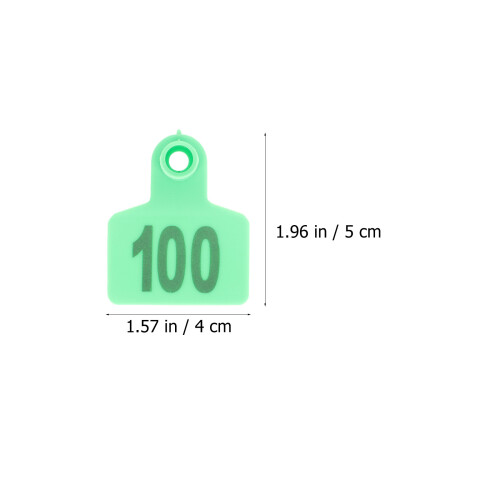 100Pièces Identifiants Oreilles Animaux Tpu Vert Pour 1